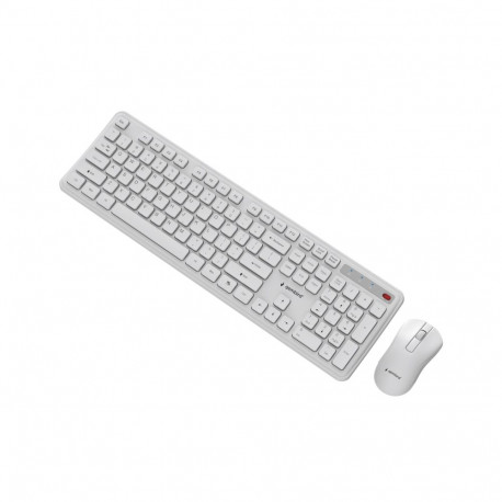 Wireless Keyboard and Mouse Set - Gembird KBS-WPS-01 Full-Size Keyboard, Optical Mouse, White