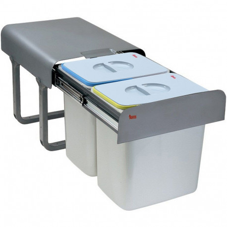 Waste Bin - Teka ECO EASY 45 30L 2 Baskets Galvanized Steel Grey