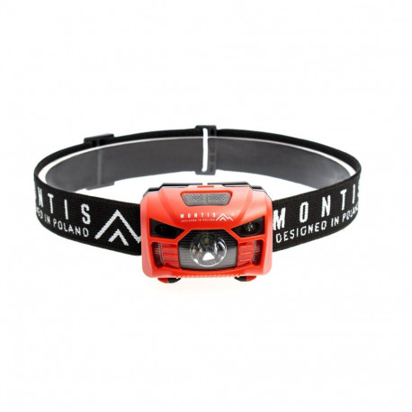 Headlamp - Montis Headband Flashlight MT002 3W LED, Multiple Modes, Red/Black
