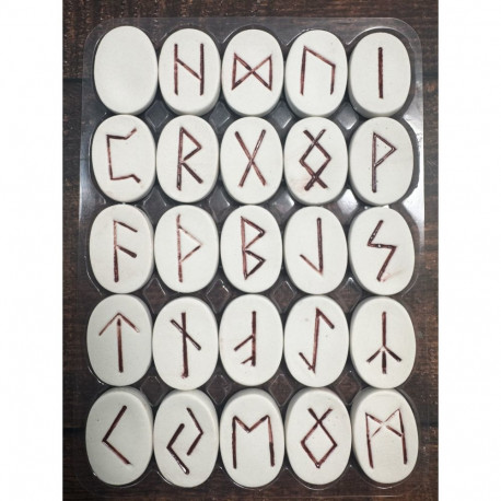 Divination Tool - The Book of Runes New Edition With 25 Ceramic Stones And 160-Page Book Black