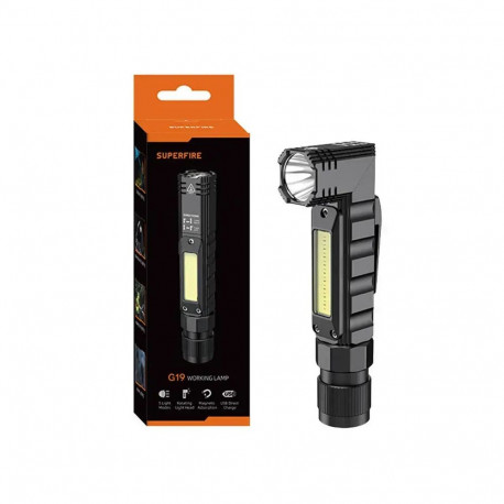 Superfire G19 multifunktsionaalne taskulamp, 200 lm, USB, 5 režiimi, 200 m