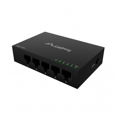 Lanberg Switch 5x1GB/s Unmanagment Gigabit Ethernet Desktop 12V metal case | DSM1-1005 | Unmanaged |