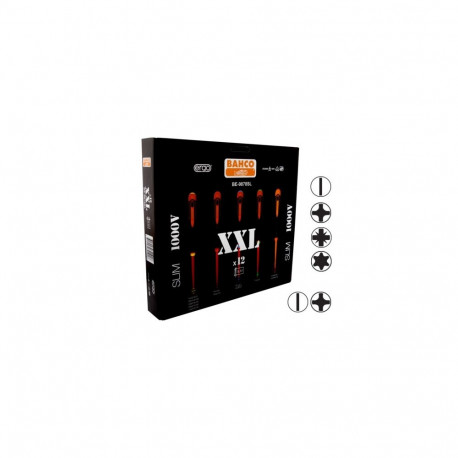 XXL Insulated screwdriver set ERGO™ 12 pcs - PZ1/2; PH1/2; SL2,5/3,0/3,5/4,0/5,5; Combi PH1/SL5, PH2