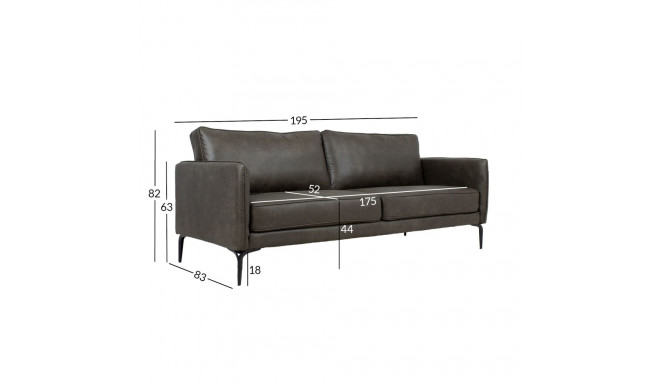 Sofa SOFIA 3-seater, dark olive
