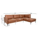 Nurgadiivan SOFIA PN 257x83/168xH82cm, pruun