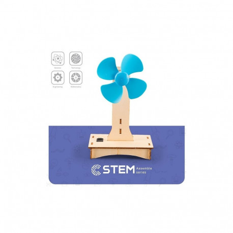 Wooden Assembly Kit Electric Fan, STEM Educational Toy