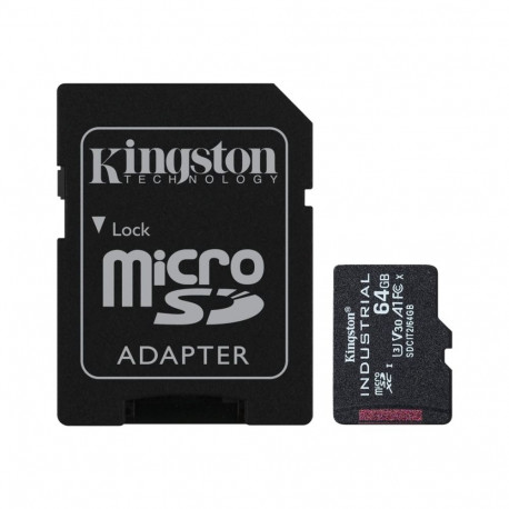 KINGSTON tööstuslik microSDXC mälukaart 64GB C10 A1 pSLC + SD adapter