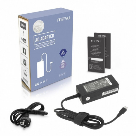 Laptop charger power supply 45W USB-C 5V-9V-12V-15V/3A, 20V/2.25A PD