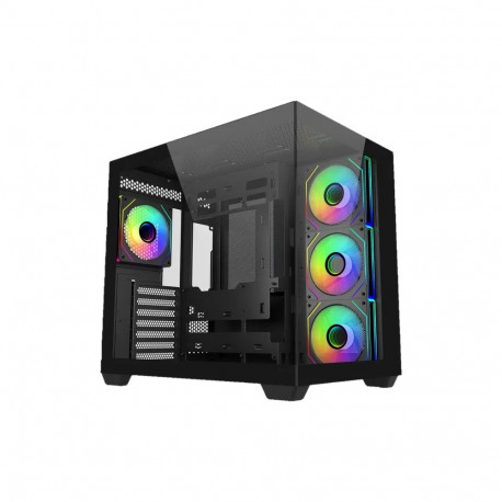 PC case Elite 681 Panoramic 270° tempered glass black