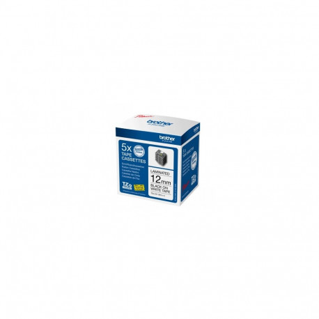 BROTHER TZE-231 BLACK ON WHITE 12 MM MULTIPACK OF TAPES (5 PACK)