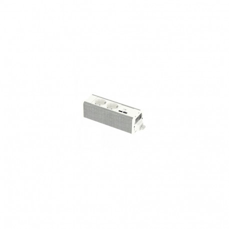 SCHNEIDER ELECTRIC UNICA SYSTEM+ MOD.UNIT 2XSCHUKO+USBA/C WHITE/GREY