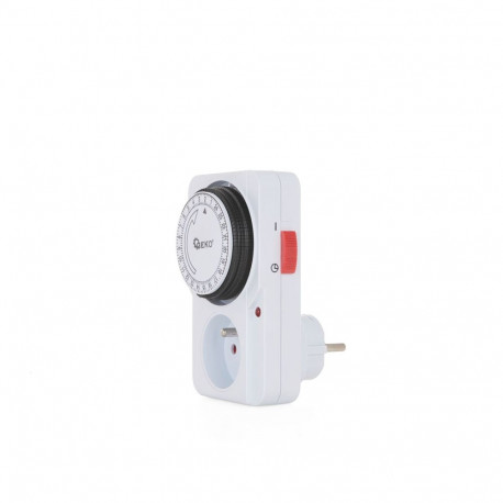 Geko Analogue Timer G03345, 230V ~50Hz, 16A (3680W), 24-hour, 15 min, Type E socket, indicator light