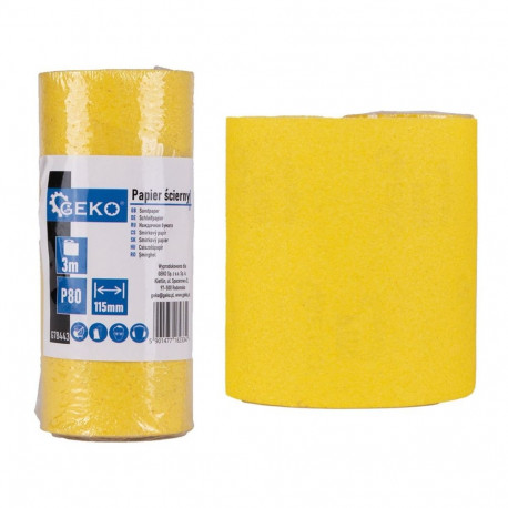 Geko Sandpaper - roll G78443, 115mm x 3m, P80, 1 piece