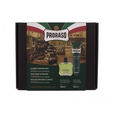 PRORASO Green Classic Shaving Duo Aftershave (100ml) (Aftershave Water Green 100 ml + Shaving Cream 