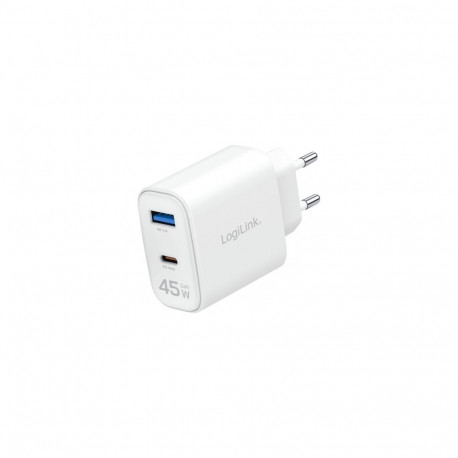 LogiLink USB-C GaN Ladeadapter 45W USB-C/USB weiß