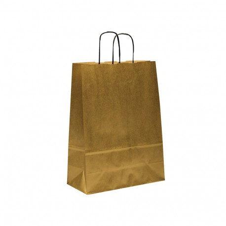 Paper bag with flaps 240x110x310 golden