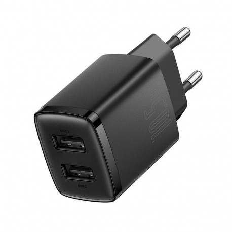 Baseus - Baseus CCXJ010201 Compact Charger 2xUSB 10,5W Black