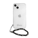 Guess kaitseümbris Apple iPhone 13 PC Script and and Black Pearls, läbipaistev