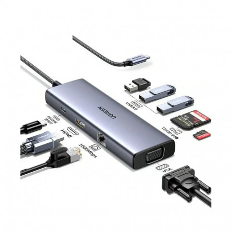 Docking station 7in1 USB-C - USB-A 3.0, USB-C 3.0, HDMI, VGA PD CM498 UGREEN