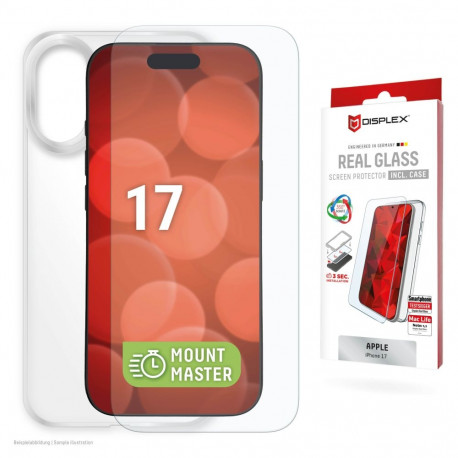 Apple iPhone 17 Real Screen Glass MM+Case By Displex Transparent