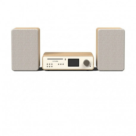 Pure stereosüsteem Classic Stereo EU/UK, puuvillavalge/tamm