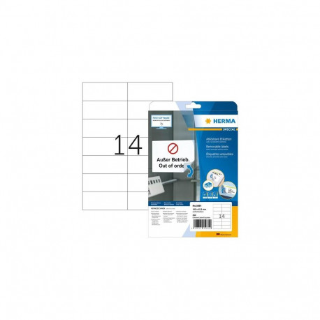 HERMA Removable labels A4 105x42.3 mm white Movables/removable paper matt 350 pcs.