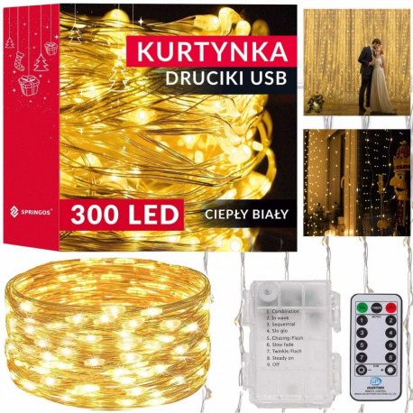 Springos CL0183 300 Led Warm White