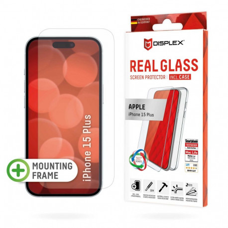 DISPLEX Apple iPhone 15 Plus Real 2D Glass + Case By Displex Transparent