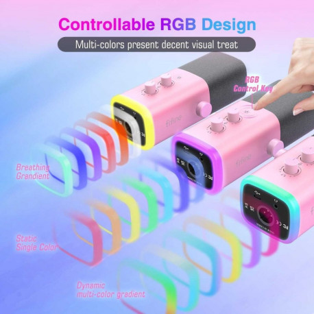 Fifine AmpliGame AM8 RGB, Pink