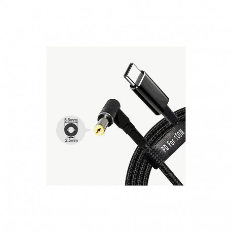 Fusion Accessories USB-C -> Asus 5.5 x 2.5 mm | 18.5V-20V | 100W | 1.8m
