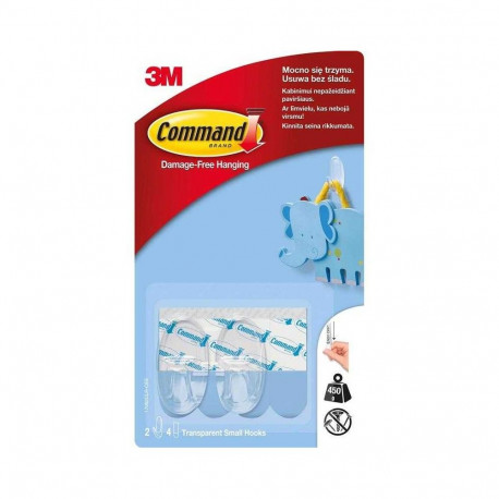 3M COMMAND 17092 CLEAR HOOKS/ S, 450GR
