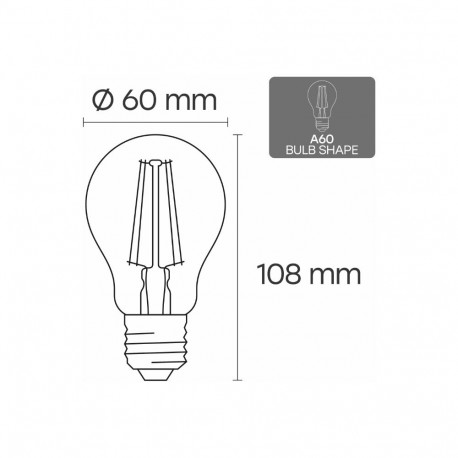 Visional LED Filament bulb E27, A60, 10W, 1300lm, 3000K, 360°