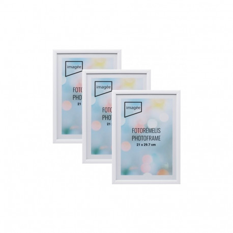 Frame Set - Imagee 21x30 Cm 3 Pcs Plastic Frame 14mm Profile White