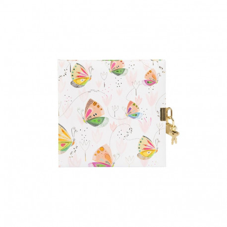 Notebook - GOLDBUCH 44589 Mariposa 96 Pages 17x17 cm With Lock White