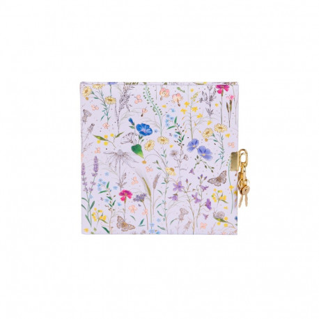 Notebook - GOLDBUCH 44575 Summer Meadow 17x17 cm with Lock White Pages Lilac
