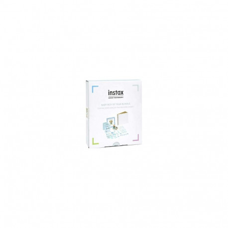Photo Album Set - Fujifilm Instax Collection 1St Birthday Frame, Album, Stickers And Decor Tape Blue