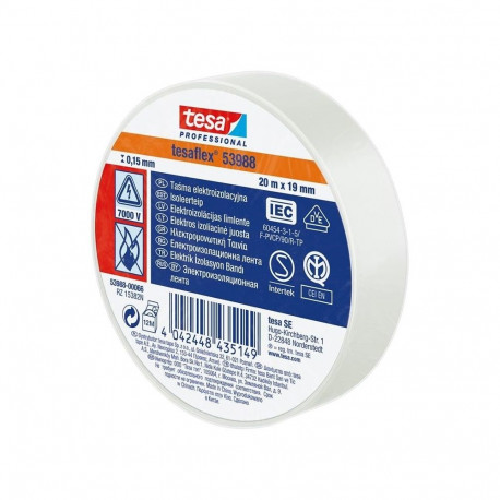 TAPE INSULATION  0.15x19MM 20M WHITE