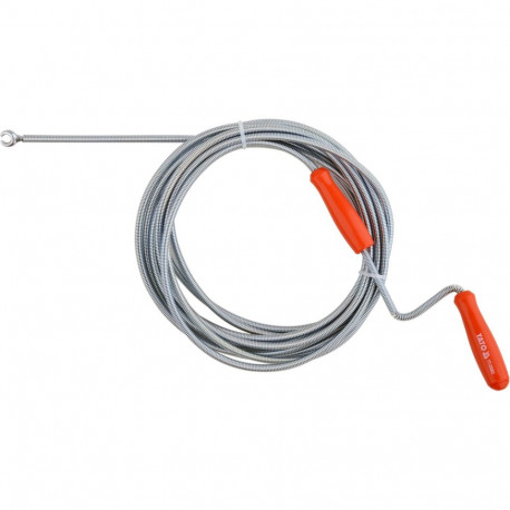 Yato kanalisatsiooni puhastustross YT-25003, 5 m, 6x1,3 mm, vedruterasest, U-otsik, PVC käepide