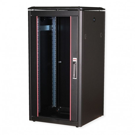 "ROLINE 19-Zoll Netzwerkschrank Pro 22 HE, 600x600 BxT Glastr schwarz"