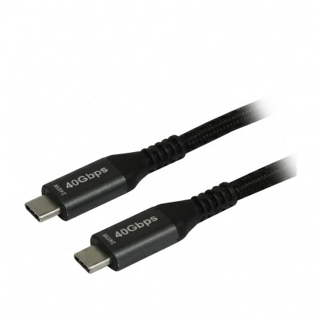 "Synergy21 Kabel USB, C(St) => C(St), 2,0m, USB4.0, schwarz(Textil), 40G/5A, 240W, Gen 3x2, E-Marker
