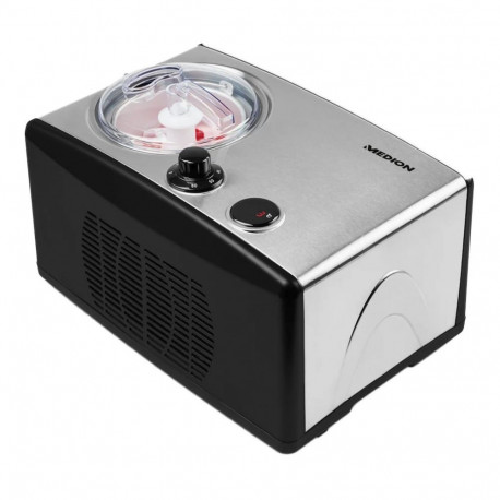 LIFE Eismaschine MD 18387 (schwarz/edelstahl, für 800ml Eiscreme, 150 Watt)