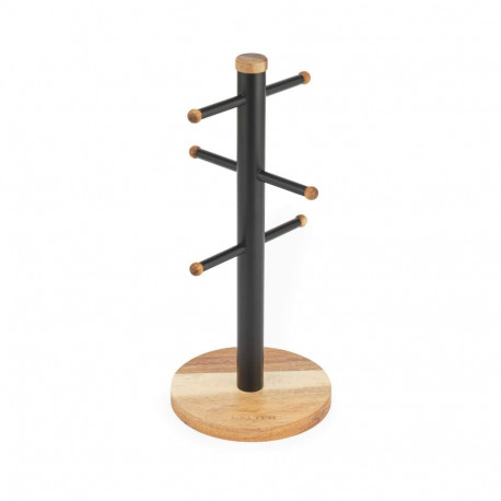 Salter BW1356611EU7 Toronto Mug Tree, Wood/Black