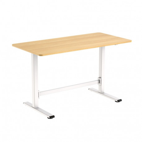 Desk ERGO manual 120x60xH70-115cm, oak/white