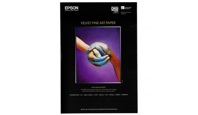 Epson Velvet Fine Art Paper A 3+ 20 Sheet, 260 g         S 041637