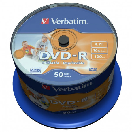 "1x50 Verbatim DVD-R 4,7GB 16x Speed, photo printable"