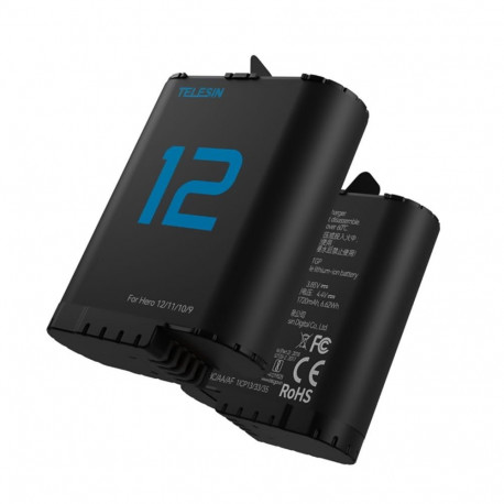 Battery Charger - Telesin GP-BNC-011-B Dual Charger With 2x 1750mAh Batteries For GoPro HERO9/10/11/