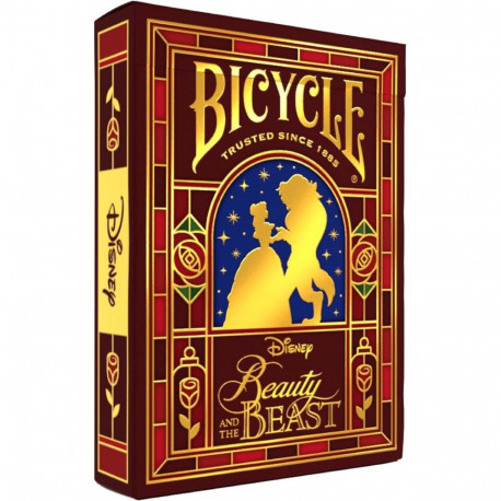 Playing Cards - Disney Beauty and the Beast Bicycle Playing Cards With Iconic Characters, Gold Foil 