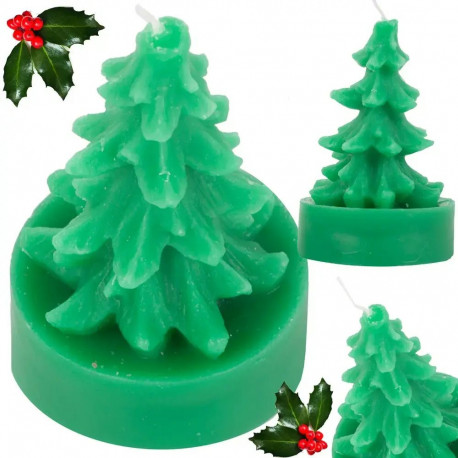 Christmas candle Green Christmas tree 1 pcs | 5h