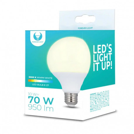 LED-pirn E27 G95 10W 230V 3000K 950lm Igavene Valgus