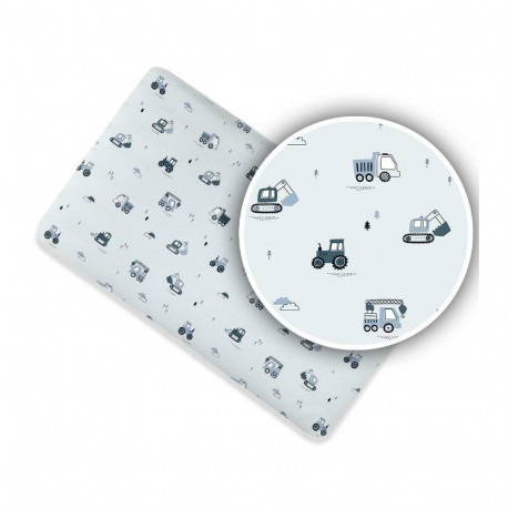 Ankras bed sheet with elastic band 120x60 blue construction machines (Kopija)